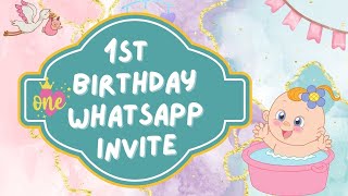 Baby's 1st Birthday  || Digital Invitation || WhatsApp Invites || e-invite || First Birthday Invite screenshot 3