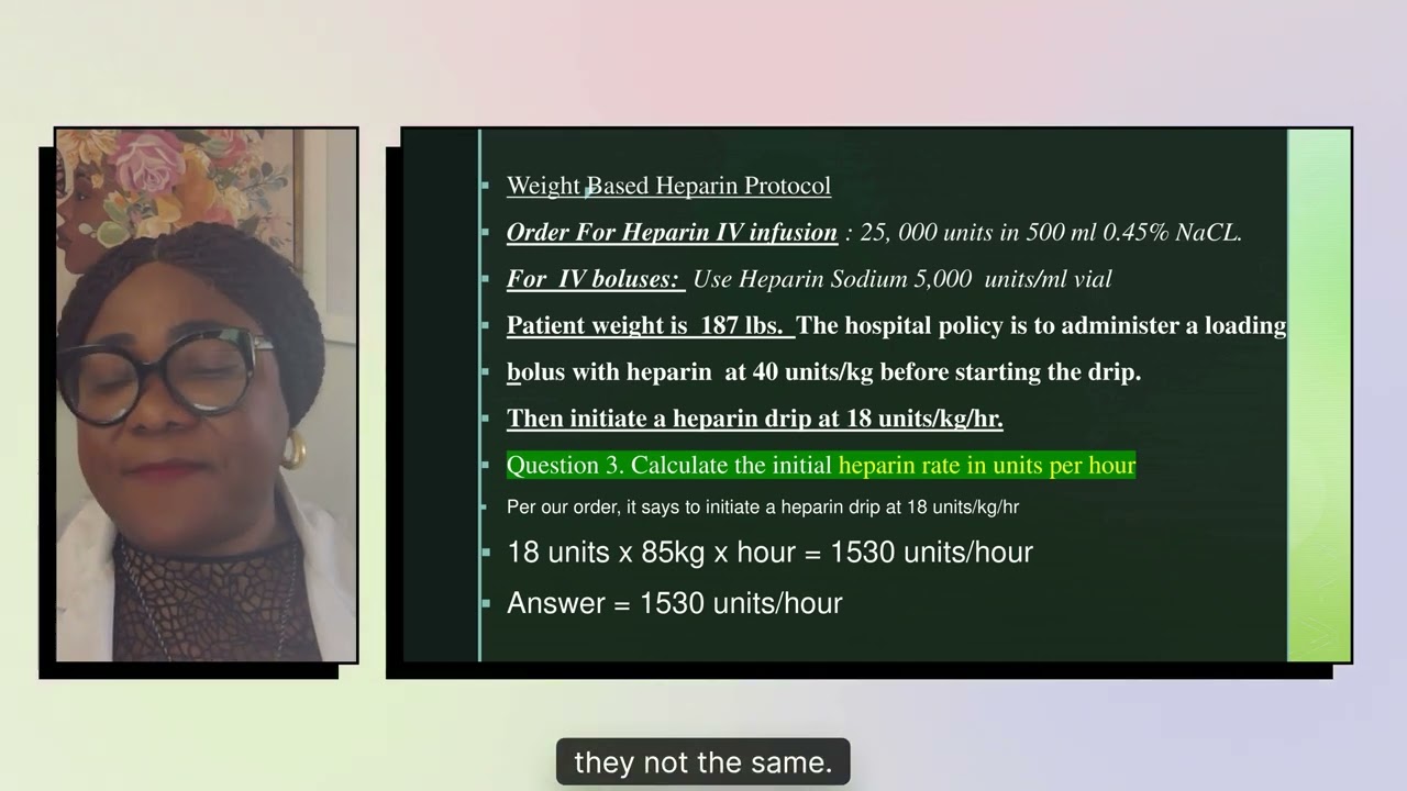 Heparin Dosage Calculation 🌫 4k inline subtitles 1