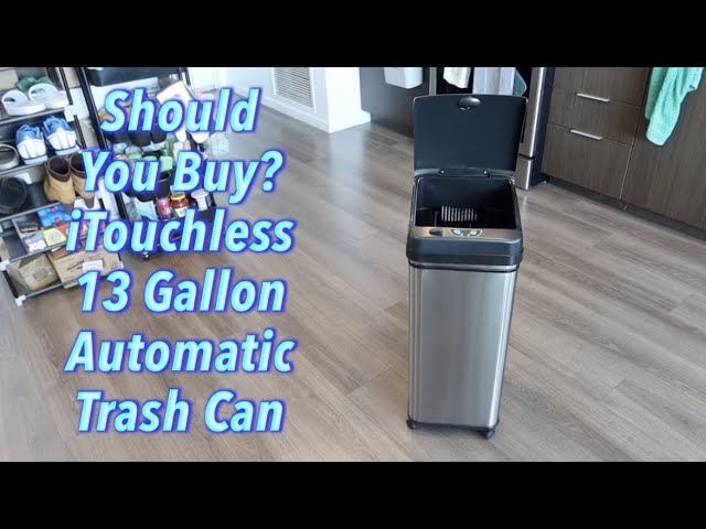 hOmeLabs 13 Gallon Automatic Trash Can for Kitchen - Stainless Steel Garbage  Can with No Touch Motion Sensor Butterfly Lid and Infrared Technology with  AC Power…