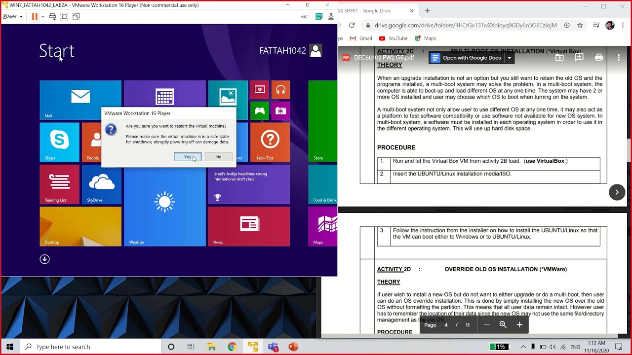 Practical work 2 OPERATING SYSTEM - YouTube