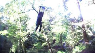 tyron falling of rope swing