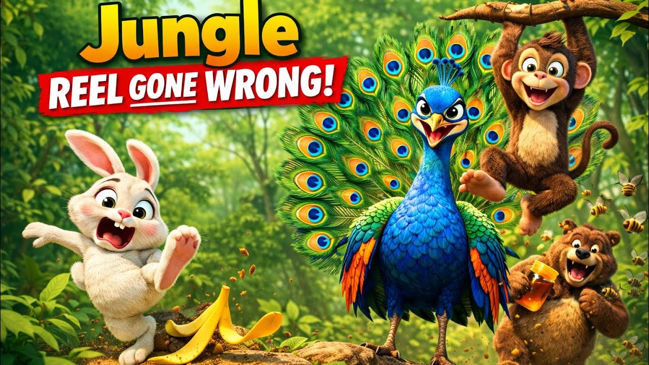 Jungle Reel Gone Wrong 😂 | Peacock Influencer Comedy Short 🦚🐰🐒🐻