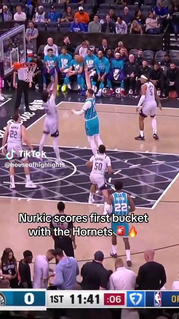 Nurkic scored first bucket with the hornets #hoodnews #jusufnurkic #hornets #nba #basketball #how
