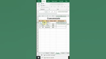 Rumus Concatenate (Gabung teks) #excel #exceltips #exceltricks #shortvideo #shorts #shortsvideo