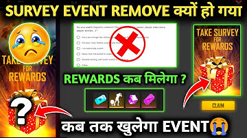 TAKE SURVEY FOR REWARDS EVENT REMOVED | FREE FIRE SURVEY PROBLEM | TAKE SURVEY FOR REWARDS FREE FIRE