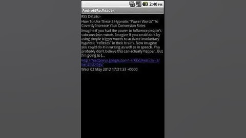 Android RSS Reader (Basic)