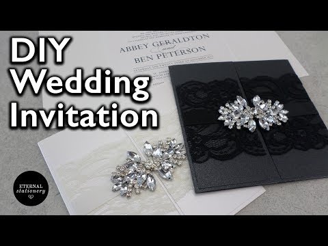 How to make an elegant diamond gatefold wedding invitation | DIY invitations | Eternal Stationery