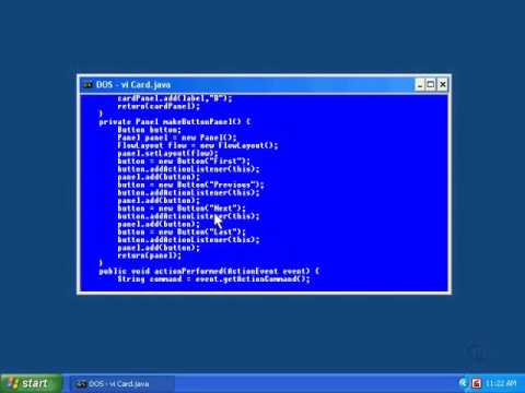 The Card Layout Manager in java