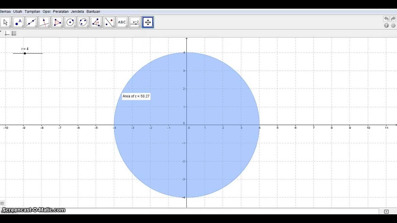 Luas Lingkaran Menggunakan Geogebra Youtube