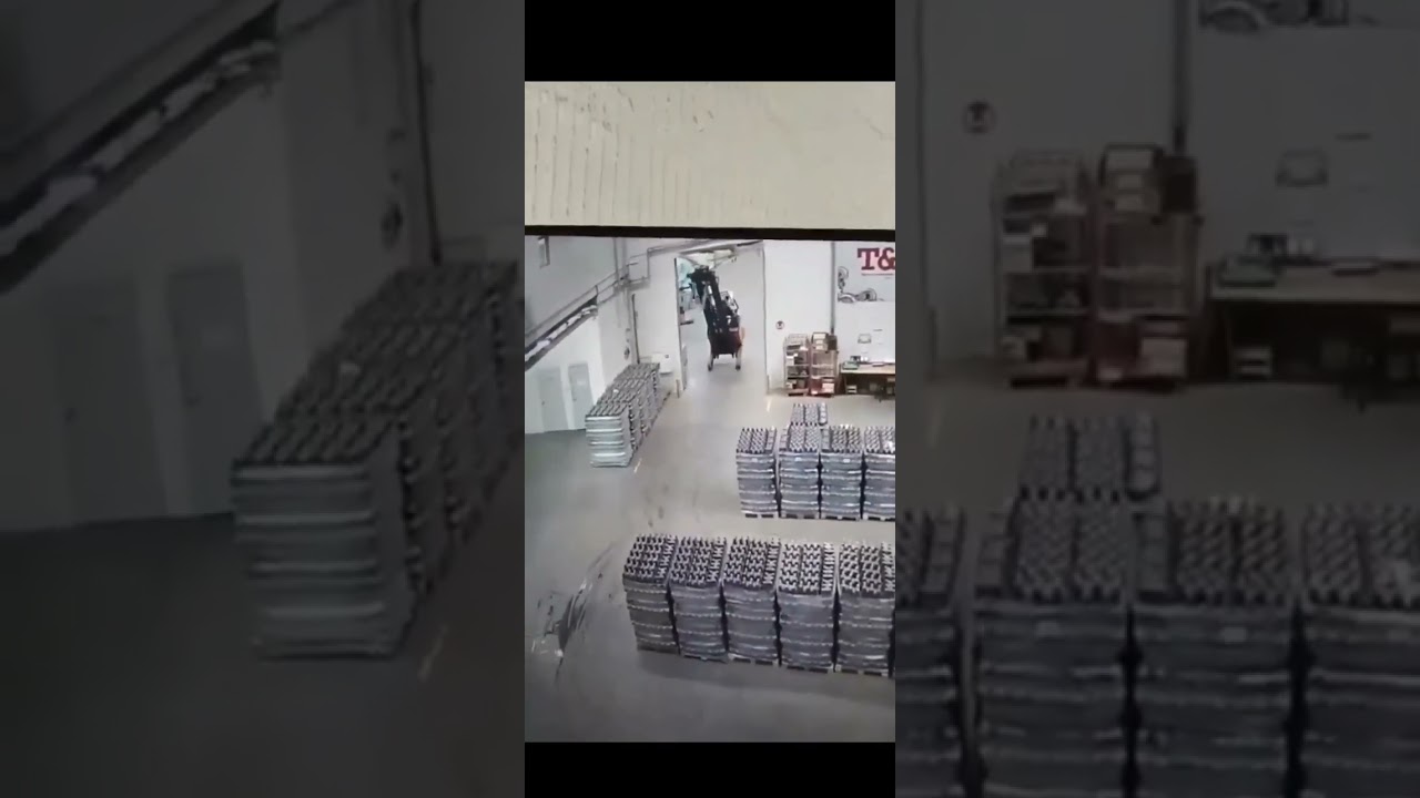 Erreur de conduite d'un chariot élévateur à fourches