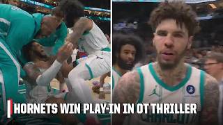 OT MADNESS 🤯 LaMelo hits go-ahead layup and Miles Bridges notches game-winning block 😤 | NBA on ESPN