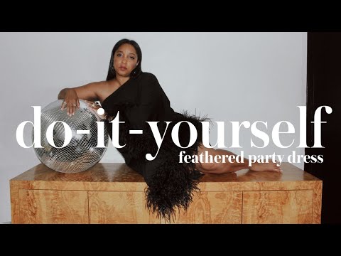 EPISODE 1: The Perfect Party Dress | How To Add Feather Trim To A Dress