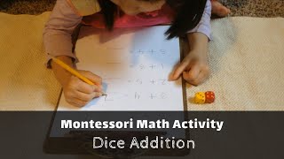 Montessori Math Activity: Dice Addition