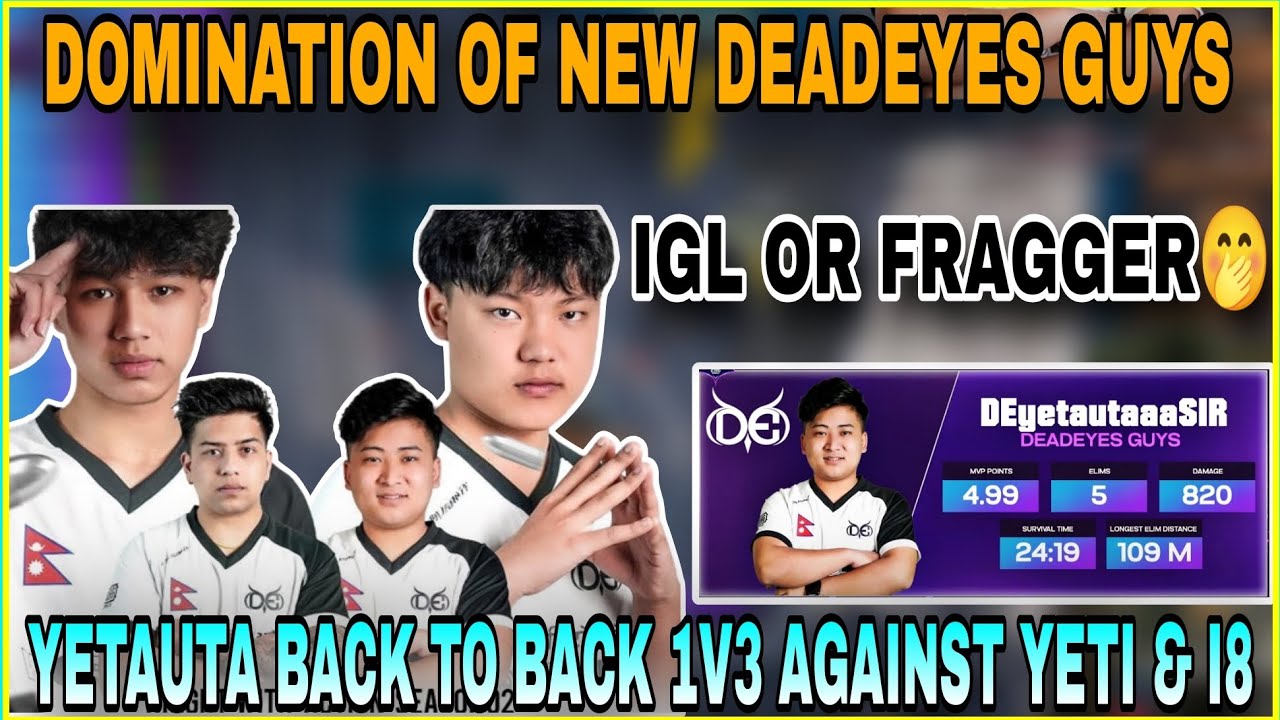 Domination of New DeadEyes Guys 🔥 | YetaUta Back to Back 1v3 Against i8 & Yeti | kvn gaming
