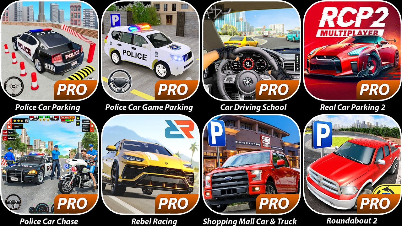 Police Car Parking Simulator,Police Car Chase,Car Driving School,Real Car Parking 2,Rebel Racing