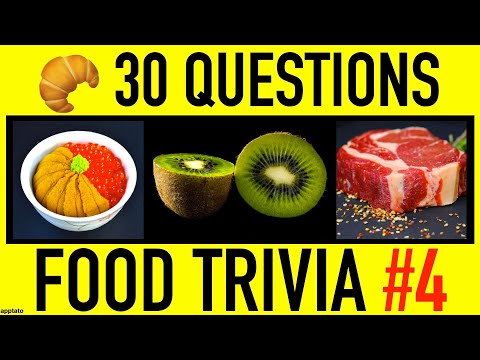 FOOD TRIVIA QUIZ 4 30 Food Trivia General Knowledge Questions and Answers Pub Quiz