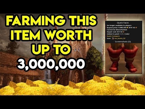 World Of Warcraft Gold Farm 3,000,000 Gold Item Drop