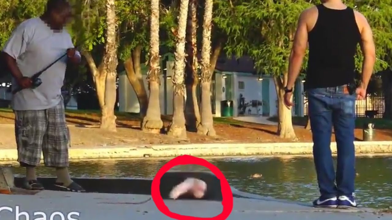 Hooking a DILDO to guy's fishing line! PRANKS IN THE HOOD 2015 (GONE