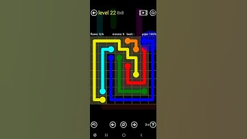 How To Solve Flow Free Regular Pack Level 22 8x8 Board Medium Walk Through Solution Walkthrough