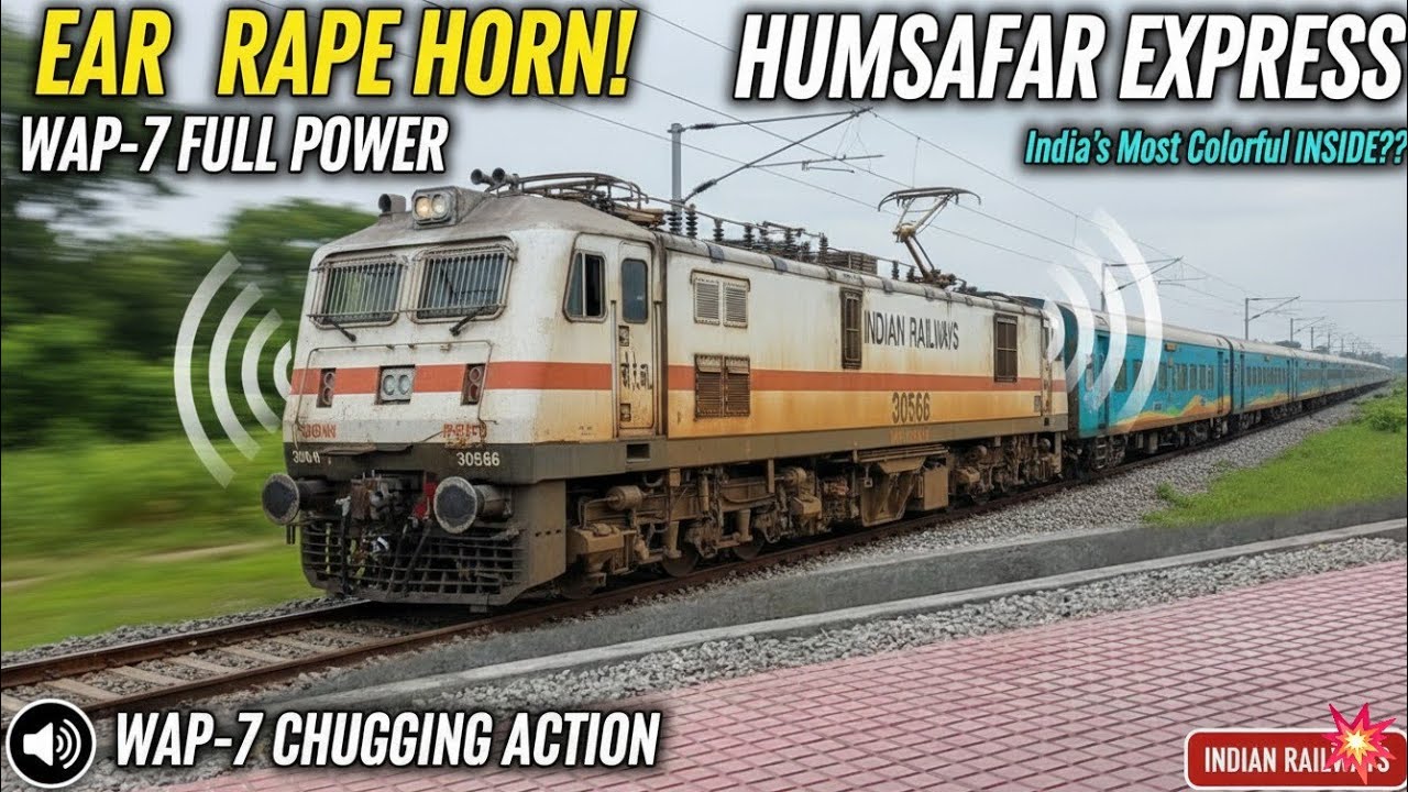 Loud Horn & Chugging: WAP-7 Santragachi Locomotive in Action.