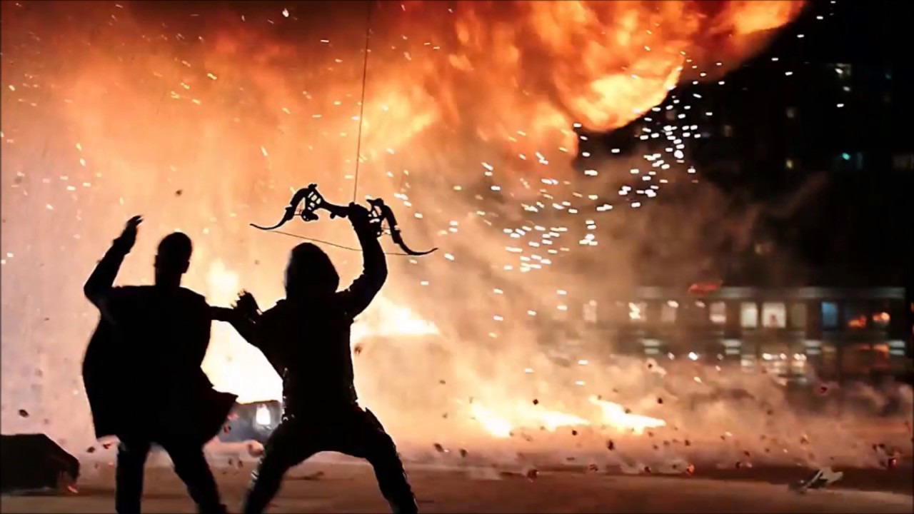 Green Arrow & Dinah Drake Black Canary vs Sonus Fight Arrow 5x11