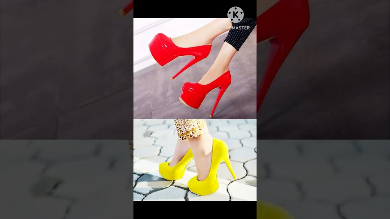 red VS yellow dress, heels, shoes 👠👗👟💄
