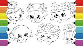 Coloring Shopkins Food Sweets Coloring Pages Strawberry Top Ros Berry Briana Banana Smoothie