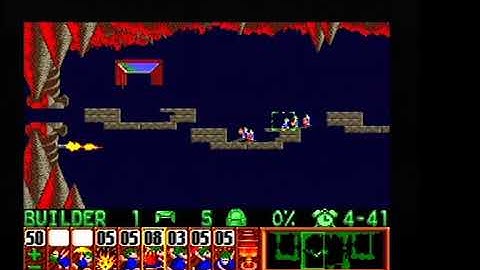Lemmings SNES Taxing 10 Izzie Wizzie lemmings get busy pause free 4:01/5:00 time remain solution