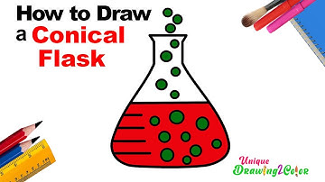 How to Draw a Conical Flask/Erlenmeyer Flask (Step by Step Drawing Tutorial)