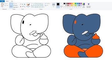 Lord Ganesha Drawing | How to draw in Ms Paint | Drawing Ganpati Art in Computer Paint.