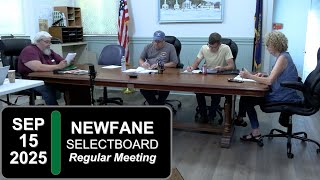 Newfane Selectboard Mtg: 9/15/25