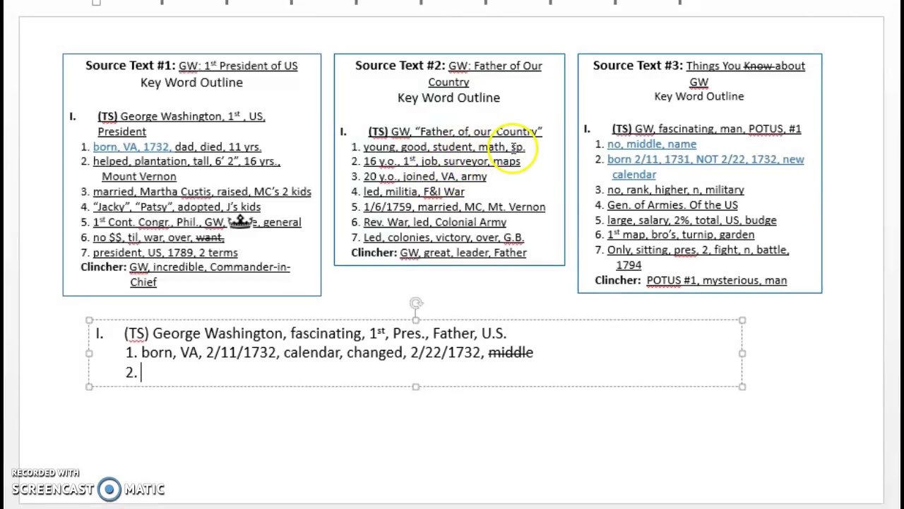 Iew Keyword Outline Template