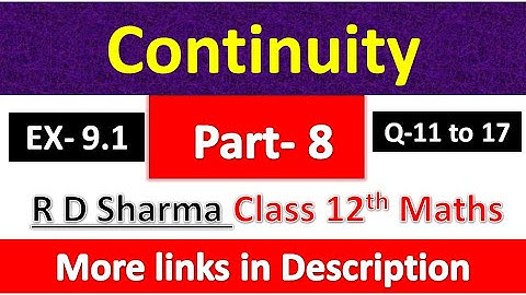 Continuïteit | Oplossing voor wiskunde van klas 12 R D Sharma | Publicatie van Dhanpat Rai | Hoof...