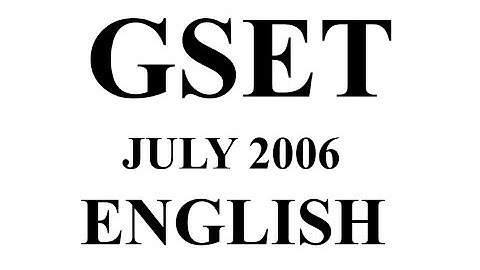GSET, English, July 2006, Question paper With Answers, PYQP. 