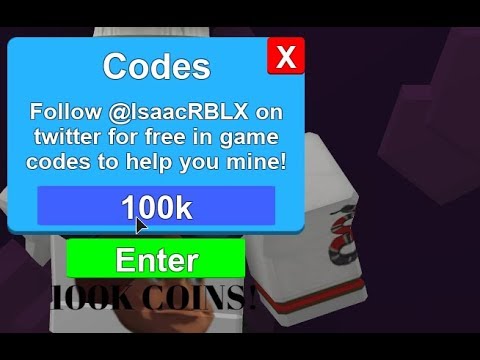 This Code Give You 100k Coins Roblox Mining Simulator Youtube