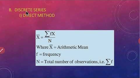 Arithmetic Mean- Discrete Series