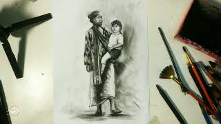 drawing mother & son. || cara menggambar orang (ibu dan anak.)