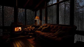 Cozy Room with Fireplace and the Sound of Rain Outside the Window, the Sound Helps you Relax