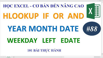 Học Excel từ cơ bản đến nâng cao - Bài 88 Hàm Hlookup If Left And Or Weekday Edate Year Month Date