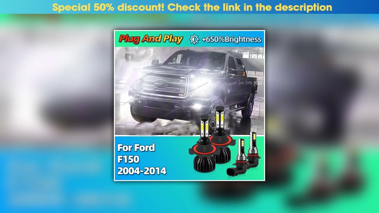 Today Only 2/4Pcs 30000LM LED Headlight H13 9008 Car Bulbs 9145 Fog Light Lamp Canbus For Ford F150