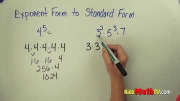 Convert From Exponent to Standard Form - Pre-algebra Lessons For 3rd, 4th, 5th, 6th, 7th Grade Math