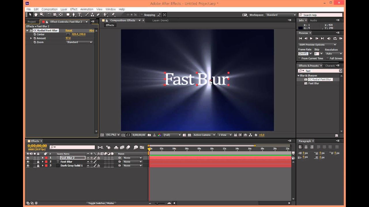 Fast Blur After Effects Italiano