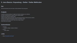 5. Java Basics: Kapselung - Getter und Setter