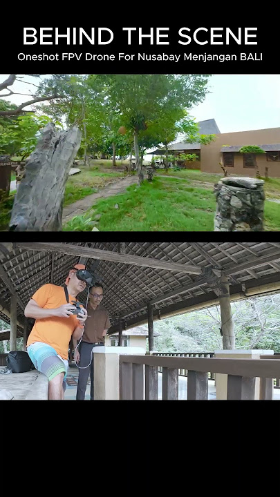 Proses pengambilan gambar oneshot Drone FPV teknologi sinematografi terkini untuk Nusabay Resort