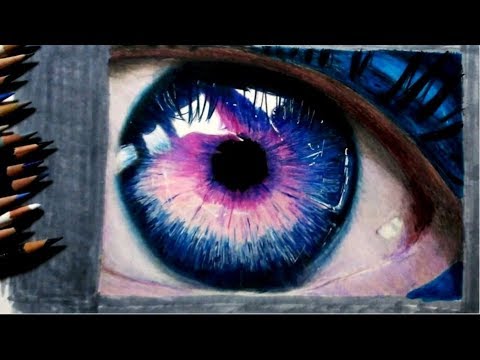 色鉛筆で幻想的な目を描いてみた Realistic Colored Pencil Drawing Of Fantastic Eyes Youtube