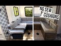 No Sew Camper Cushions | How to Recover RV Dinette Cushions | Camper Renovation Episode 4