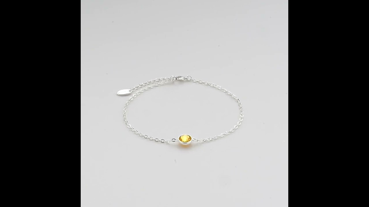 Yellow Crystal Anklet Created with Zircondia® Crystals by Philip Jones Jewellery