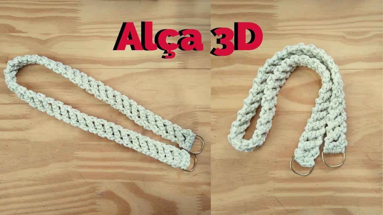 Alça de crochê - Efeito 3D - Fica linda para bolsas - Fácil e rápido - Novelo Rosa