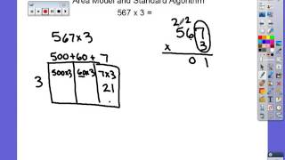 Area Model and Standard Algorithm 3 digit by 1 digit