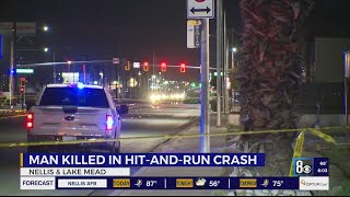 Man killed after being struck by 2 hit-and-run vehicles in northeast Las Vegas valley